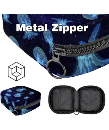 Shop Ocean-Marine Jellyfish Menstruation Pad Bag with Zipper - Stylish Napkin & Tampon Collective Bag for Women & Girls - Buy Online on GoSupps.com