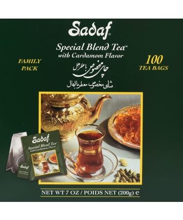 Sadaf Cardamom Tea Bags | Special Blend Cardamom Ceylon Black Tea | Quicktea Product harvested in Sri Lanka | 100 bags (Pack of 1)