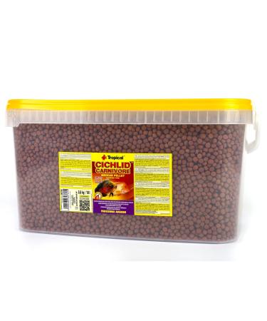 Tropical Cichlid Carnivore Medium Pellet 10L / 3.6kg - Color Enhancing Food for Large and Medium Sized Carnivorous Cichlids
