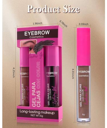Waterproof Eyebrow Gel Set - Thickening Tinted & Clear Brow Glue | Long-Lasting Transfer-Proof Makeup for Women - Taupe - Buy Online on GoSupps.com