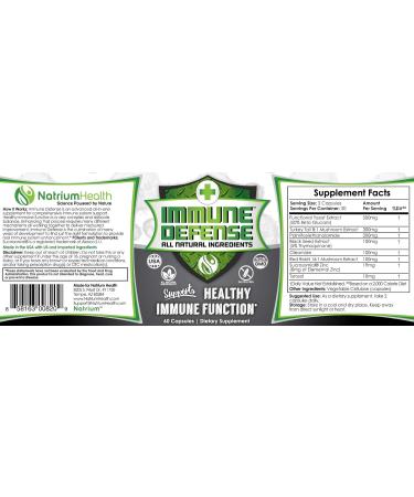 Immune Defense Capsules | 60 Count | Natural Immune Booster | Natrium Health 1 Count (Pack of 60) - Buy Online on GoSupps.com