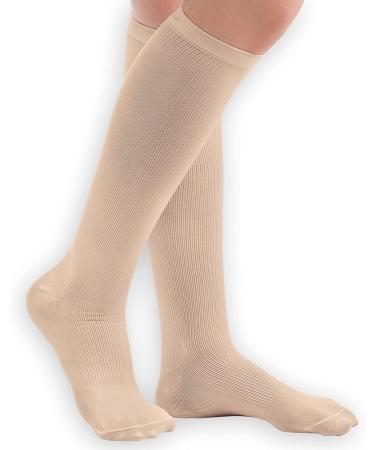 Collections Etc Women's Compression Socks Firm 20-30 mmHg Tan Large - USA Made | Support Stockings for Women - Buy Online on GoSupps.com