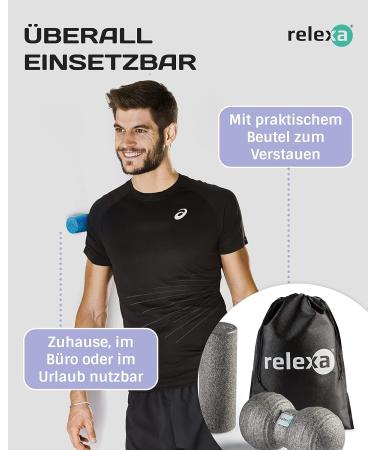 Relexa Fascia Starter Set - 5-Part Fascia Rolls & Balls for Self-Massage Versatile Muscle Care Includes eBook - Blue - Buy Online on GoSupps.com