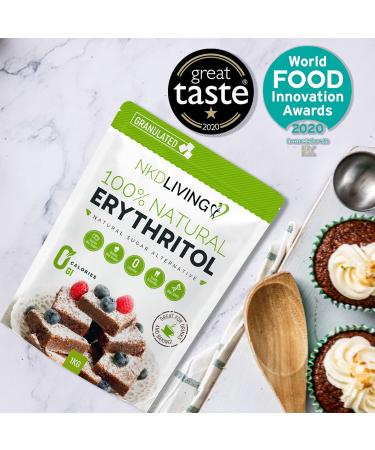 NKD Living 100% Natural Erythritol 1 Kg (2.2 lb) Granulated Zero Calorie Sugar Replacement - Buy Online on GoSupps.com