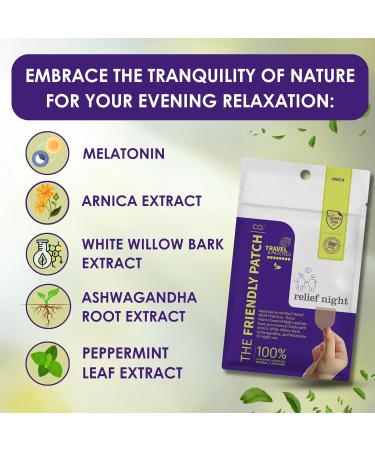 Relief Night Patch - 8 Pack Arnica White Willow Bark Melatonin Ashwagandha for Soreness for sleep patches for Women and Men - Buy Online on GoSupps.com