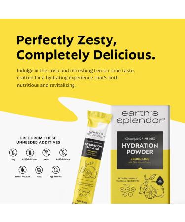 Earth's Splendor Hydration Powder Bundle | Lemon Lime & Sugar-Free White Peach | 20 Single-Serving Electrolyte Sticks | Fast Hydration & Electrolyte Support - Buy Online on GoSupps.com