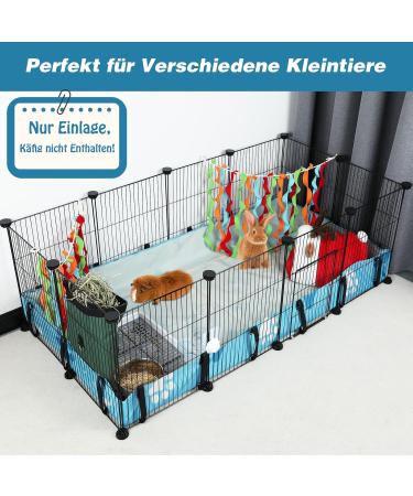 Buy Mfsdai Waterproof Oxford Fabric Habitat for Guinea Pigs & Rabbits - Washable Pet Cage Liner & Bed Linen Blue - L 122*61*10cm - Buy Online on GoSupps.com