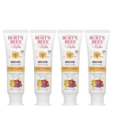 Burt's Bees Kids Toothpaste with Fluoride Fusion Fruit,4.2 Ounce, Pack of 4
