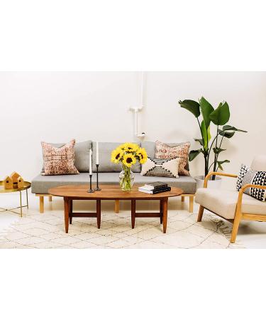 Fresh Cut 7 Stem Yellow Sunflowers Bouquet with Vase - Benchmark Bouquets - Buy Online on GoSupps.com