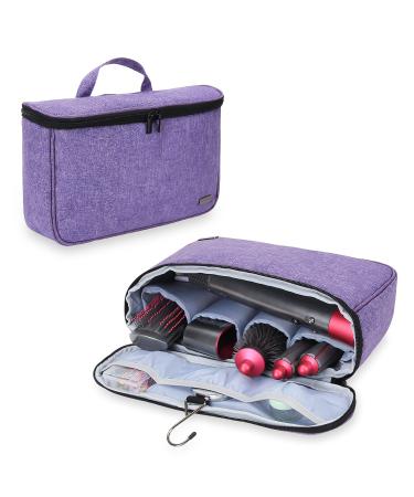 Teamoy Travel Storage Bag Compatible with Dyson Airwrap Styler Portable Travel Organiser for Airwrap Styler and Attachments Purple Style 2-- Portable bag for hair curler Purple