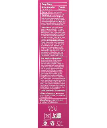 Andalou Naturals CC 1000 Roses Color Correct Sensitive SPF 30 - Sheer Tan 2 fl oz | Hydrating, Natural Skincare - Buy Online on GoSupps.com