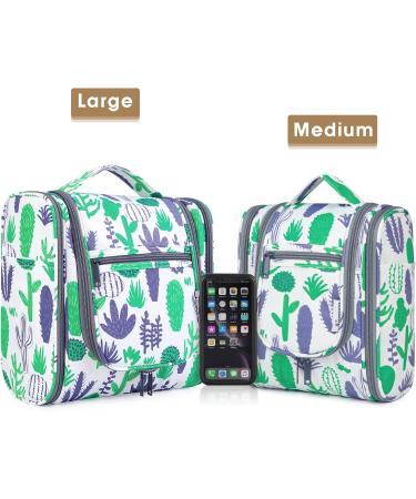 Large Green Cactus Travel Toiletry Bag - Women's Makeup Organizer - Buy Online on GoSupps.com