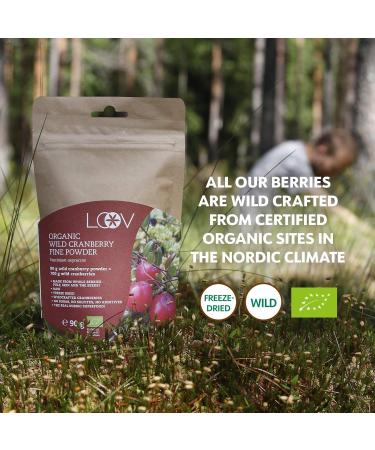  LOOV LOOV 100% Organic Wild Cranberry Powder - Nordic Freeze-Dried Powder from Unsweetened Cranberries - 91g - No Added Sugar - Buy Online on GoSupps.com