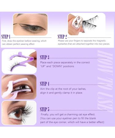 Geeneiya Half Magnetic Eyelashes - Cat Eye Natural Look No Glue Easy Application Wispy Style (1 Pair 7-11mm - Buy Online on GoSupps.com