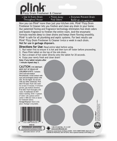 Plink Fizzy Drain Freshener Tablets - Prevents Buildup, Clears Drain, Removes Odor - Lemon Scent, 6 Count - Buy Online on GoSupps.com