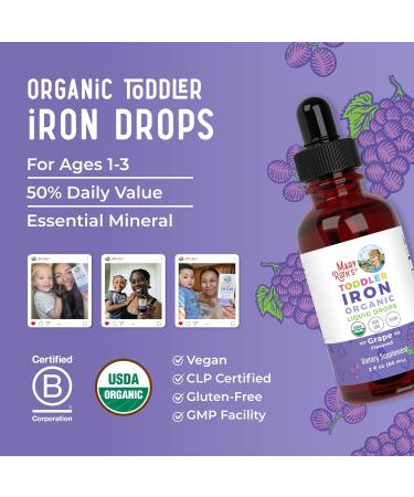 MaryRuth's Iron Supplement for Toddlers | Liquid Iron Supplement for Children Ages 1-3 | Iron Supplement for Iron Deficiency | Ferrochel | Sugar Free | Vegan | Non-GMO | Gluten Free | 2 Fl Oz Grape - Toddler - Buy Online on GoSupps.com