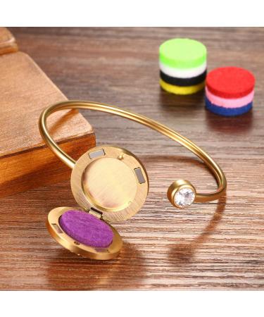 Flongo Aromatherapy Diffuser Bracelet for Women - Elegant Aroma Locket with Gold Christmas Tree Design - Essential Oil Jewelry Gift - Buy Online on GoSupps.com