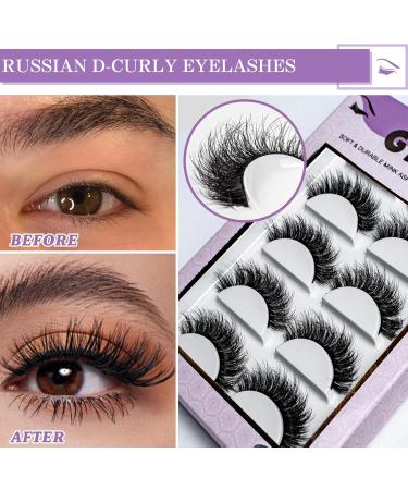 5D Mink Eyelashes Gifts for Women Christmas Xmas Stocking Fillers Secret Santa Presents for Women 5 Pairs Faux D Curly False Lashes Mink Eyelashes Fluffy - Buy Online on GoSupps.com