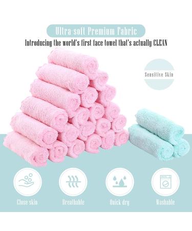 24 Count Premium Soft Makeup Remover Cloths - Microfiber Facial Washcloths - Fast Drying & Highly Absorbent Towel - Pink-Blue 7x9 Inch (Pack of 24) - Buy Online on GoSupps.com