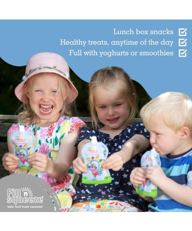 Fill n Squeeze Baby Food Maker with 35 Reusable Pouches & Spoon - Medium Size - Buy Online on GoSupps.com