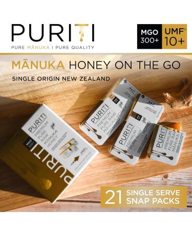 PURITI UMF 10+ Manuka Honey Snaps On The Go - 21 x 0.18oz Single Serve Packets from New Zealand - Buy Online on GoSupps.com