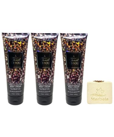 Bath & Body Works A Toast To You 3 Ultimate Hydration Body Creams with a Creamy Rose Bar Soap