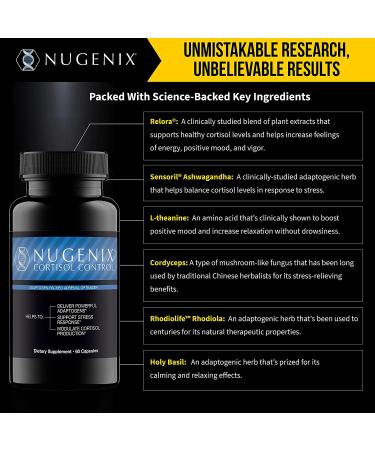 Nugenix Cortisol Control - Adrenal Support Supplement for Men | 60 Capsules - Buy Online on GoSupps.com