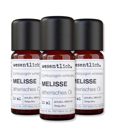 essential. Lemon balm oil - essential oil - 100% natural (glass bottle) - for fragrance lamp and diffuser (3x10ml) Lemon balm 3x10ml