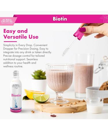 Buried Treasure Biotin Drops - 120 Servings, 2 oz, Supports Hair, Skin & Nails - Buy Online on GoSupps.com