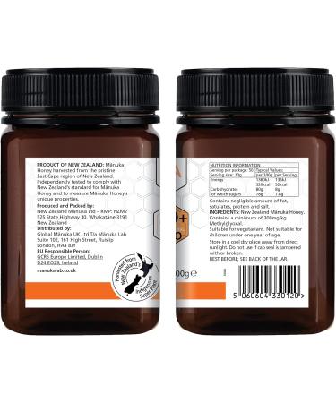 Manuka Lab Certified MGO 300+ Manuka Honey 500g - Natural Healing for Wounds, Skin Clearing, Energy Boost | Premium Quality from New Zealand - Buy Online on GoSupps.com