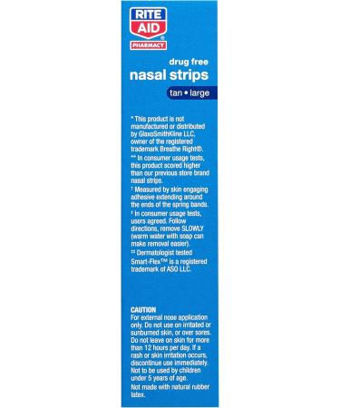 Rite Aid Tan Nasal Strips Extra Strength - 30 Nose Strips for Snoring & Congestion Relief | Fast International Shipping - Buy Online on GoSupps.com