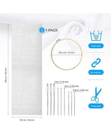 62x34.6 Inch Nature Linen Needlework Fabric with Embroidery Hoop & Needles - Garments & Crafts - Buy Online on GoSupps.com