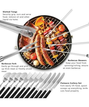 Portable Stainless Steel Camping Kitchen Utensil Set - 9Pcs or 27Pcs - Ideal for Outdoor Cooking, Grilling, BBQs, RVs, Picnics, and Parties - Buy Online on GoSupps.com