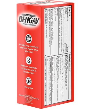Bengay Ultra Strength Pain Relief Cream 2 oz - Non-Greasy Analgesic for Arthritis, Muscle, Joint, and Back Pain - Buy Online on GoSupps.com