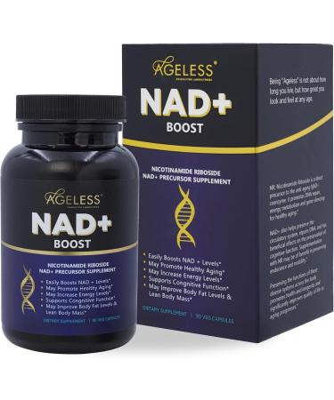 Ageless NAD+ Supplements for Women & Men | 300mg Nicotinamide Riboside Chloride | Dietary Supplement for Anti-Aging | Supports Energy Focus Stamina Fat Metabolism & Cognitive Function 90 Capsules 90 Count (Pack of 1) - Buy Online on GoSupps.com