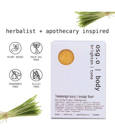 Natural Organic Lemongrass Soap Bar - Face & Body Shea Butter & Coconut Oil 4oz - Buy Online on GoSupps.com