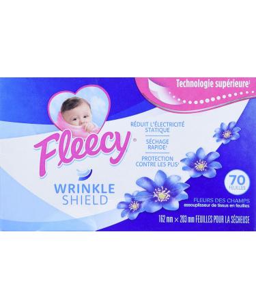 Fleecy Fabric Softener Dryer Sheets - For Irresistibly Soft & Static-Free Clothes | Paraben & Phosphate Free | Softener for Laundry | Field Flowers Fragrance 70 Sheets Fabulous Field Flowers - Buy Online on GoSupps.com