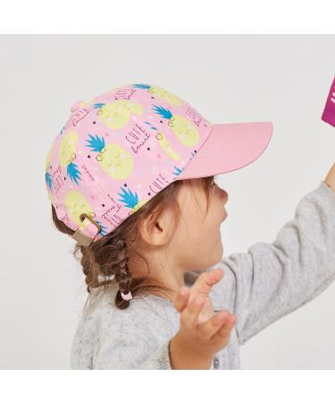 LANGZHEN Kids Cotton Baseball Cap Hat - Adjustable Sun Hat for Girls Boys - S Pink Pineapple - Buy Online on GoSupps.com