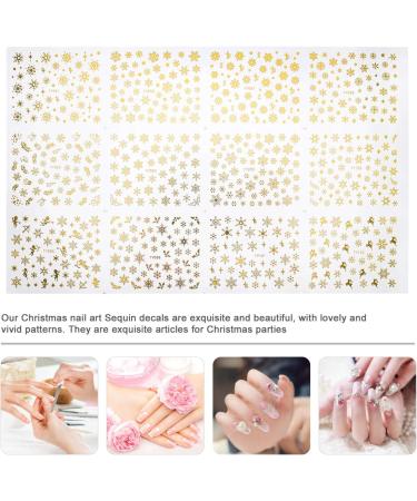 2 Sheet Christmas Nail Stickers Christmas Self- Adhesive Nail Decals Christmas Nail Decals Diy Decoration Snowflake Nail Stickers Halloween Nail Sticker Winter Sequins 3d - Buy Online on GoSupps.com