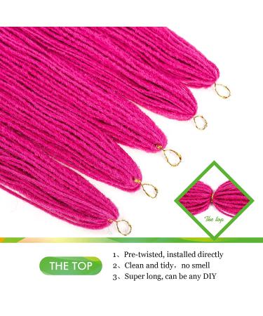 GUOHUI Micro Faux Locs Crochet Hair 36 Inch 5 Packs Dark Pink - DIY Braids Straight Styles (Pack of 5) - Buy Online on GoSupps.com
