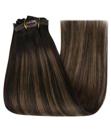 Youngsee 35cm Clip-In Extensions - Real Hair Balayage Ombre Medium Brown 120g (7Pcs) - Thick Remy Hair for Women - Buy Online on GoSupps.com