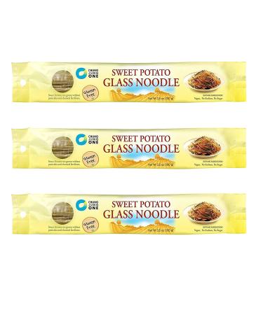 Chung Jung One Korean Sweet Potato Glass Noodle, Non GMO (Gluten Free), Vegan, No Sodium, No Sugar 3.5oz (100g), 3 PACK 3.52 Ounce (Pack of 3)