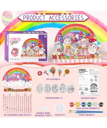 Enrichovo Eggs Art and Crafts 5Pcs Unicorn DIY Eggs Painting Kit - Fun Traced Eggshells Drawing and Coloring Activity Set for Kids 5-12 - Perfect Gift Idea - Buy Online on GoSupps.com