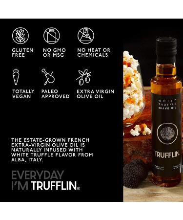 TRUFFLIN White Truffle Oil - Gourmet Extra Virgin Olive Oil (8.45oz) | Earthy and Luxurious Flavor | Perfect Gourmet Gift - Buy Online on GoSupps.com
