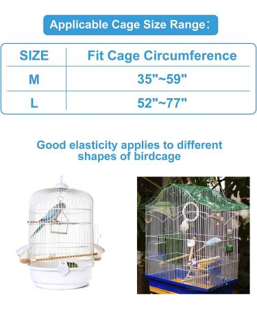 GAGILAND Bird Cage Seed Catcher Mesh Cover for Parrot Cage - Size L (52-77) | Seeds Guard Netting & Skirt - Buy Online on GoSupps.com