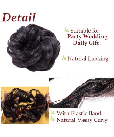 Synthetic Messy Hair Bun Scrunchie Updo in Purple - Bridal & Wedding Hairpiece for Women & Kids - Buy Online on GoSupps.com