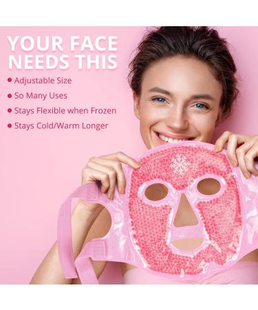 Candy Pink Face Ice Pack Cold Eye Mask - Reduce Redness, Puffy Eyes, Dark Circles - Migraine Relief - Buy Online on GoSupps.com