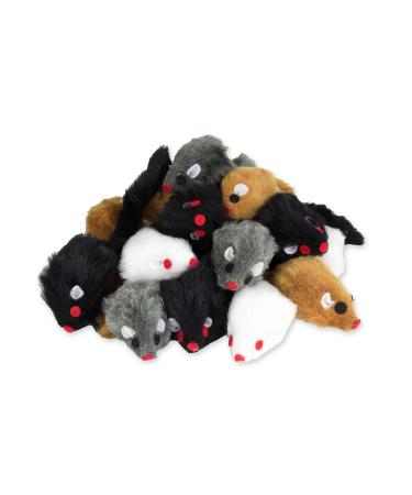 Kratzbaumland toy mouse with plush tail (various colors) (black - 12 pieces) 12 pieces black