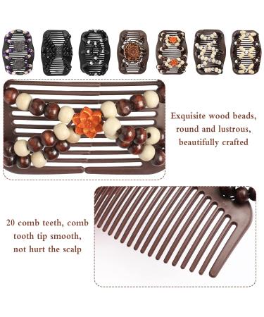 Buy Dadabig 7-Piece Pearl Hair Accessories Set | Magic Elastic Clips & Wood Combs for Women & Girls - Stylish & Stretchy Hair Clips - Buy Online on GoSupps.com