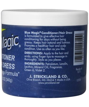 Blue Magic Conditioner Hair Dress Original 12-Ounce Jar - Nourishing & Moisturizing Formula - Buy Online on GoSupps.com